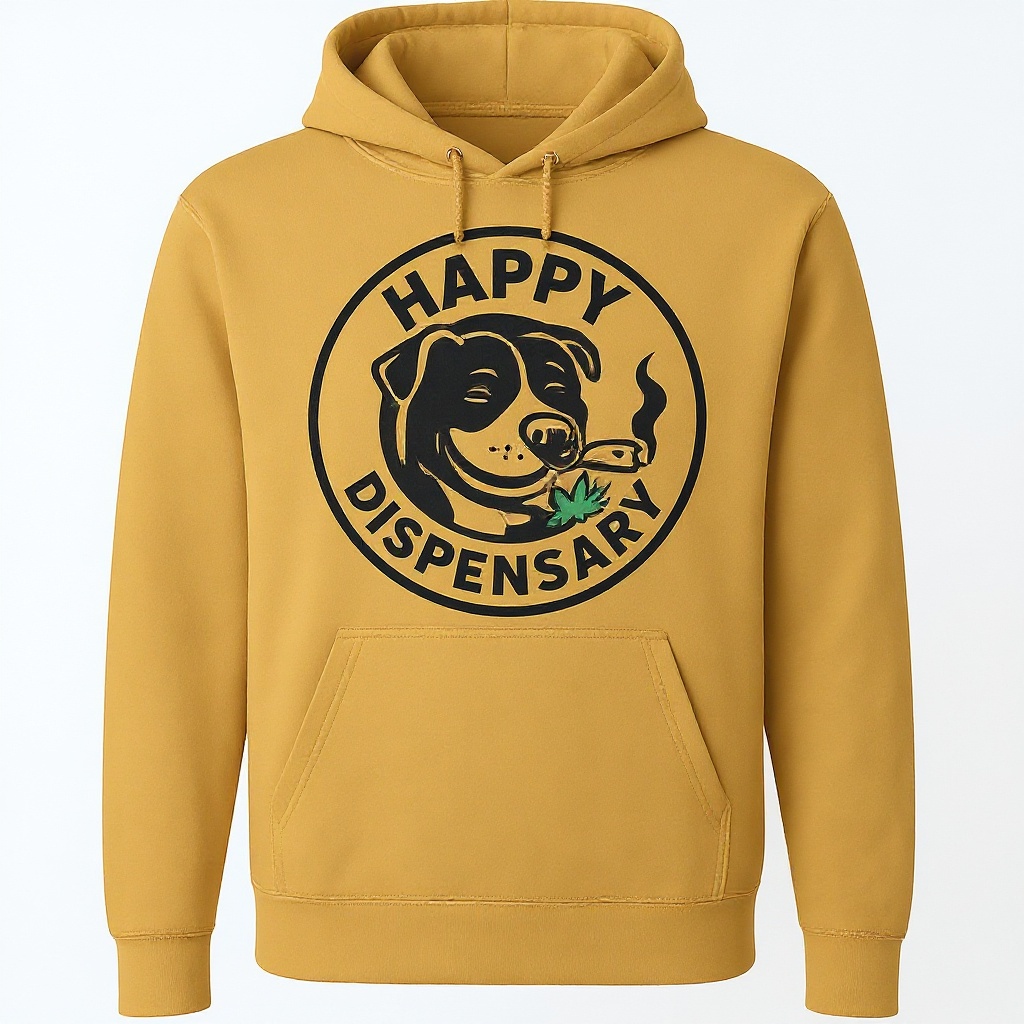 Happy Dog Hoodie (Gold)